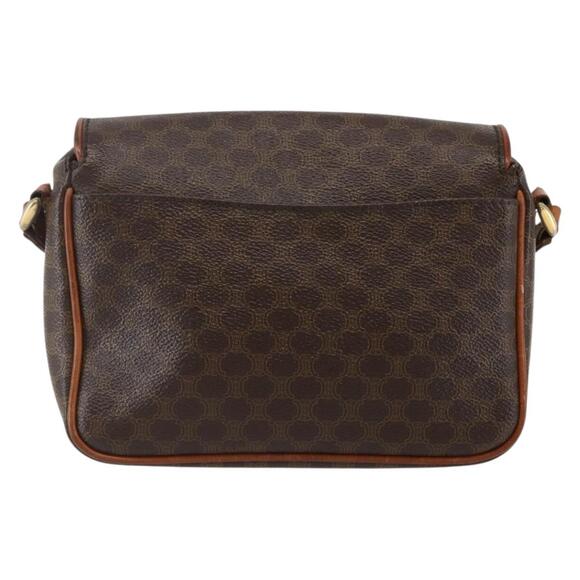 CELINE Macadam Canvas Shoulder Bag Pvc Leather Brown Gold - Picture 3 of 13